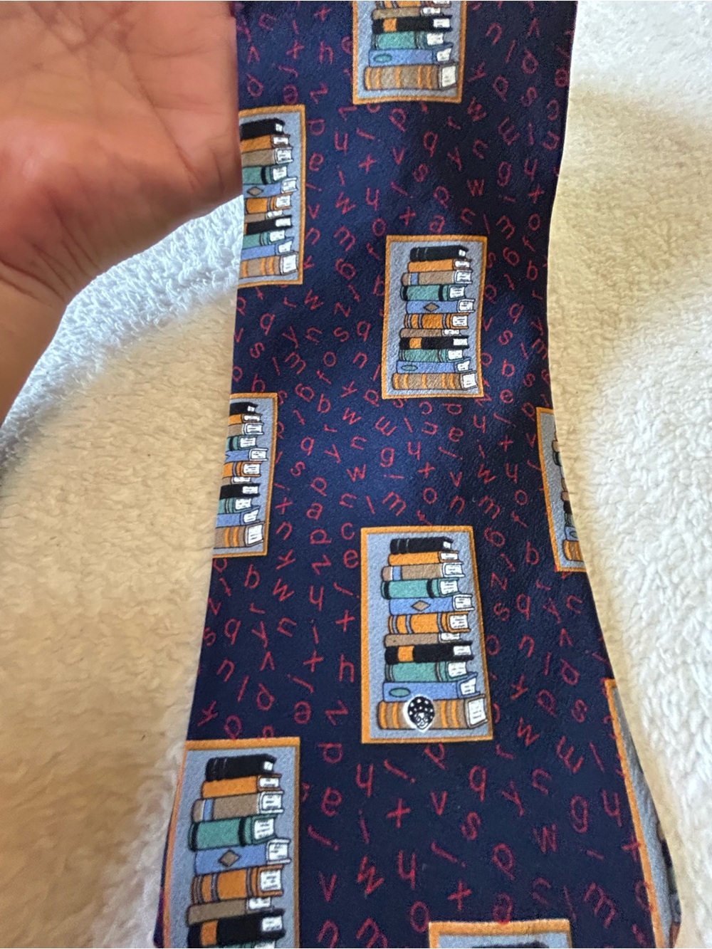 🎁3 for $30 - Classic Red Book-Print Necktie